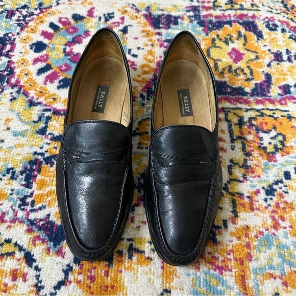 Vintage Bally Switzerland Parawet Leather Loafers in Black Mens Size 10D main image 7